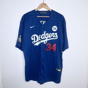 Fernando Valenzuela #34 Los Angeles Dodgers Blue 2024 World Series Jersey XXL